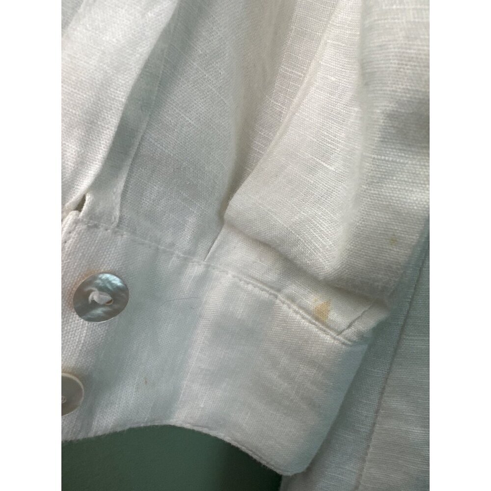 Edward 100% Irish Linen Vintage Womens Top Small Embroidered Floral Cottagecore - Picture 8 of 9